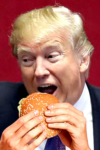 Трамп ест бургер