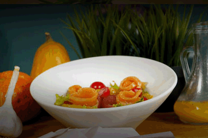Рецепт нежного салата из сёмги с цитрусовыми